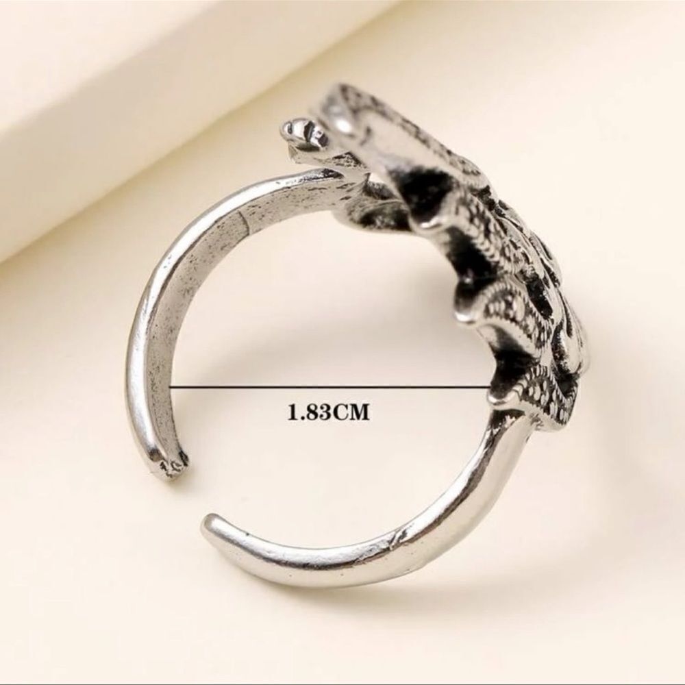 Silver Peacock Cuff Ring - Picture 3 of 3